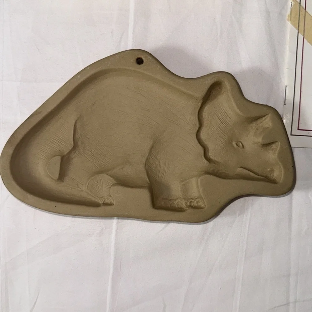 Brown Bag Cookie Art Vintage Ceramic Dinosaur Cookie Mold x2